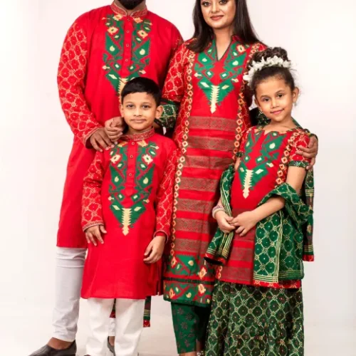 As family matching comboo dress